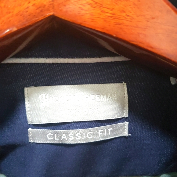 Hickey Freeman Dress shirt Midnight Blue 17-17.5 15-15.5 16-16.5 Brand New - Picture 7 of 7